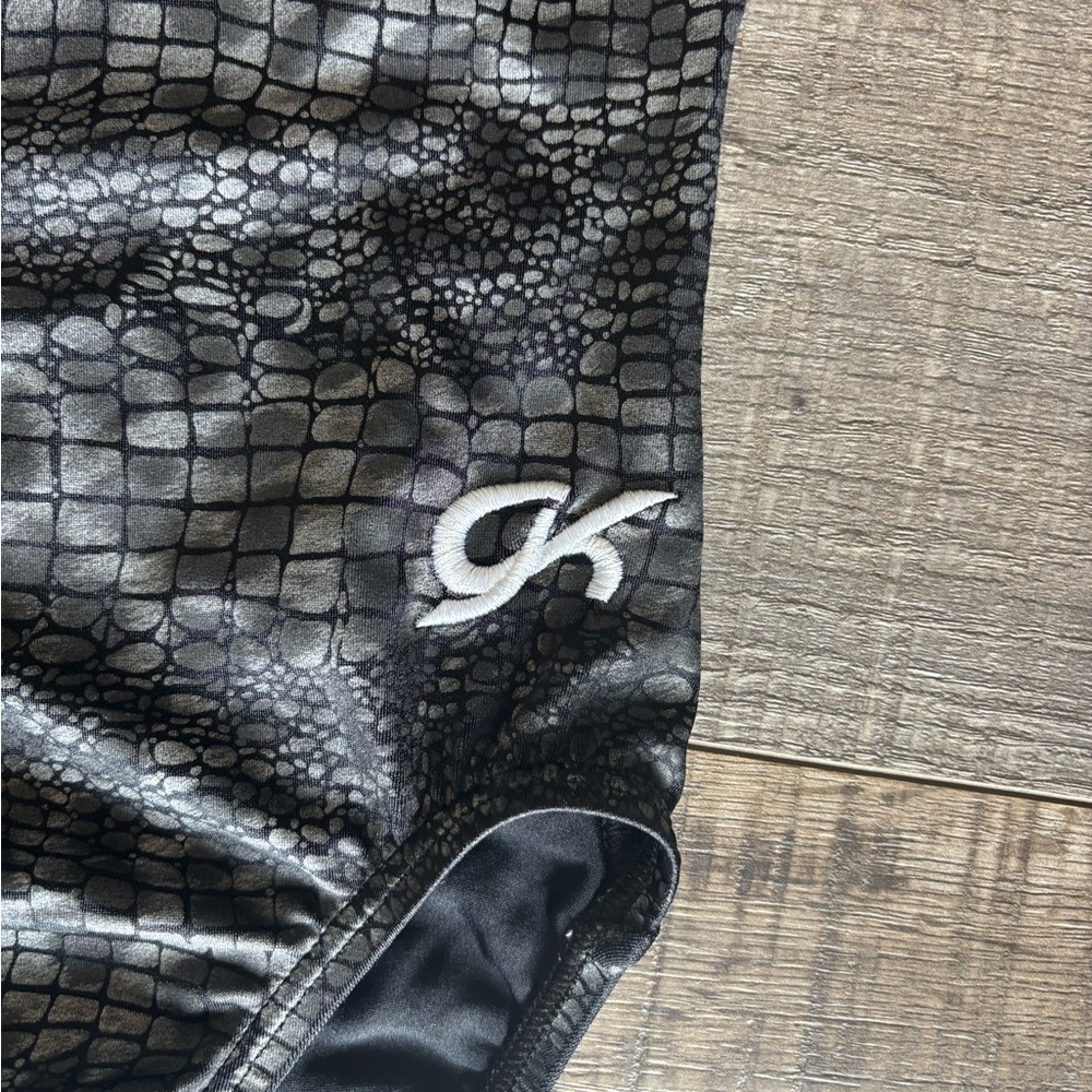 Black Snakeskin Patterned Leotard GK - Picture 2 of 3
